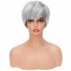 Miradin Short Grey Pixie Wig for Women With Bangs Synthetic Wig Heat Resistant Natural Looking Wig Daily Party Costume Halloween Use view 2