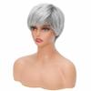 Miradin Short Grey Pixie Wig for Women With Bangs Synthetic Wig Heat Resistant Natural Looking Wig Daily Party Costume Halloween Use view 3
