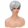 Miradin Short Grey Pixie Wig for Women With Bangs Synthetic Wig Heat Resistant Natural Looking Wig Daily Party Costume Halloween Use view 4