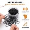 1000Pcs Black Hair Ties, Qtopun High Elastic Hair Rubber Bands Strong Ponytail Holders, Seamless No Damage No Crease for WomenThick Curly Straight Hair - Black view 2