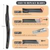 HOVATAIA Reusable Dermaplane Razor for Women & Man, 11 Blades- Matte Black view 3