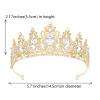 Queen Crown Rhinestone Wedding Crowns and Tiaras for Women Costume Party Hair Accessories Princess Birthday Crown Crystal Bridal Crown (Gold+White-A) view 2