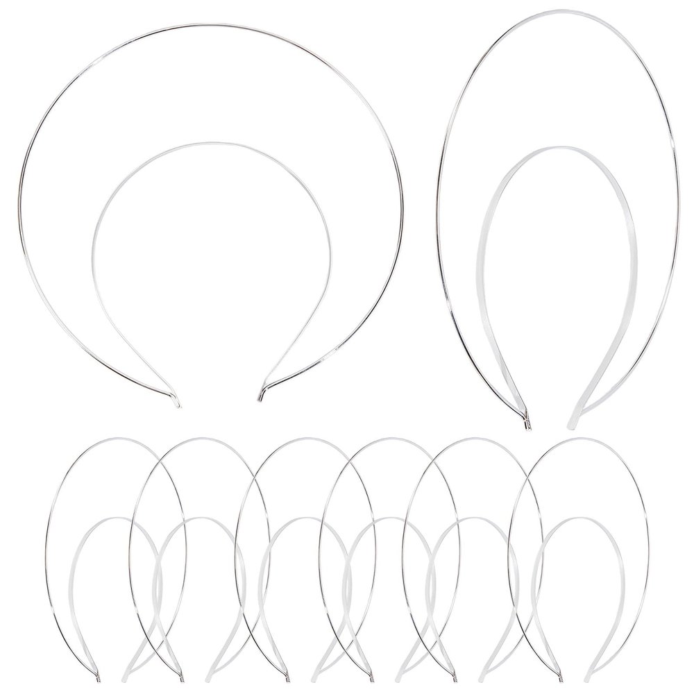 NICENEEDED 6 Pack 2 Layer Metal Silver Queen Goddess, Angel Halo Crown Headband Thin Hairbands Tiara Hair Hoops, DIY Craft Plain Base Wedding Headpieces Prom Halloween Party Hair Accessories