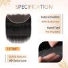 13x6 SKINLIKE 100% Real HD Lace Frontal 0.095mm Ultra-thin Invisible Swiss HD Frontal 13X6 Brazilian Virgin Human Hair Straight 18inch Pre Plucked with Baby Hair Small Single Knots view 4