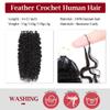 Miracle Invisible Knots Feather Human Crochet Hair 20 Inch 110g Pre-Looped for Burmese Curly (Open End) Natural & Bouncy Wave Invisible Seamless Knotless Soft BM Crochet Hair for Black Women (1B) view 3