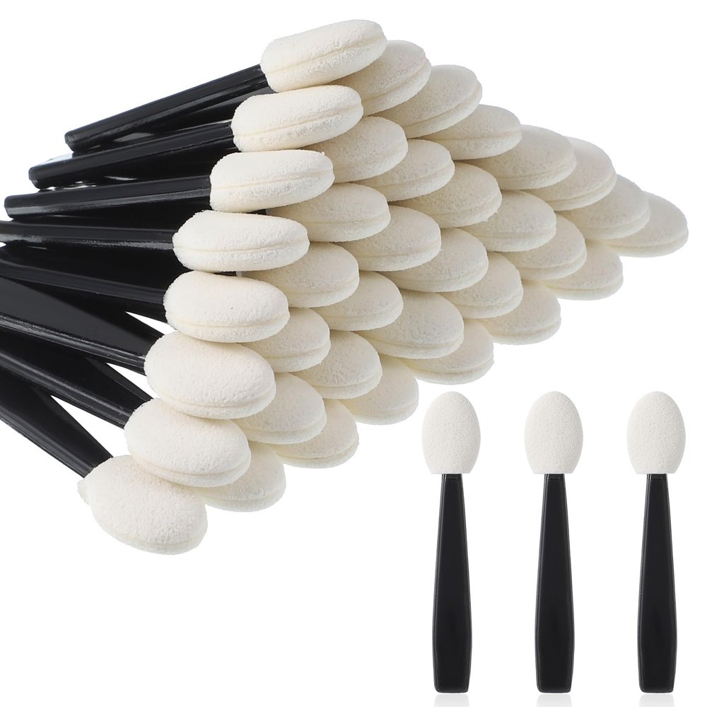50 Pcs Eye Shadow Sponge Applicators, Mini Makeup Applicator Sponge Tips Disposable Eyeshadow Applicator Portable Eyeshadow Applicators for Women