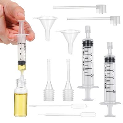 FNANJWQ 10 Pcs Perfume Refill Tool Kit, Plastic Perfume Dispenser Transfer Pump Set with Syringes Droppers Funnels for Travel Refillable Bottle Liquid Dispensing