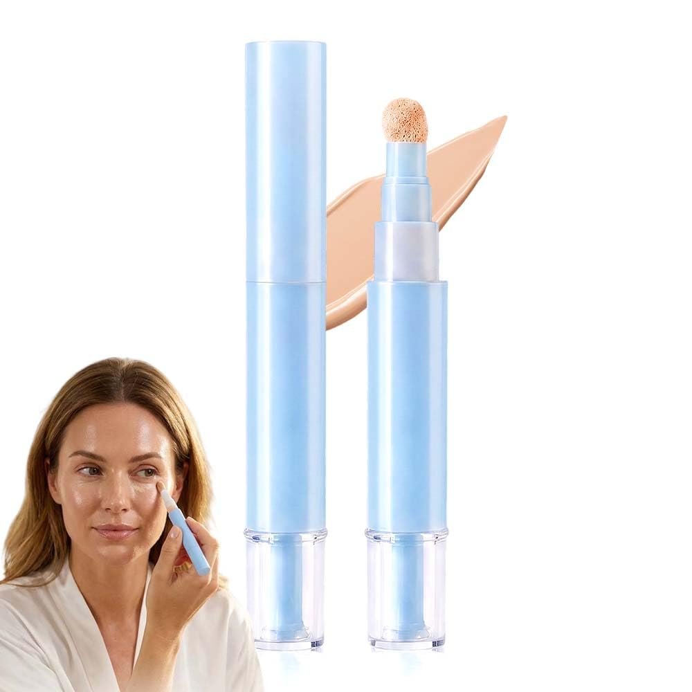 Dual-Effect Concealer & Foundation - 24-hour long-lasting, 2-in-1 Liquid Foundation and Eye Concealer Pen, Portable Spot Corrector for Professionals (03# Beige)