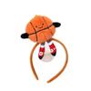 owemeet Football Basketball Headband Fluffy Sports Ball Hair Loop Ear Headband Soft Style Cute Flurry for Kids Girls Boys (Orange) view 1