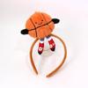 owemeet Football Basketball Headband Fluffy Sports Ball Hair Loop Ear Headband Soft Style Cute Flurry for Kids Girls Boys (Orange) view 2
