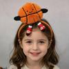 owemeet Football Basketball Headband Fluffy Sports Ball Hair Loop Ear Headband Soft Style Cute Flurry for Kids Girls Boys (Orange) view 3