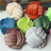 Ball Pillow Three Strands Of Rope Knotted Handmade Knitted Velvet Cushion Knot Window(Orange,M) view 3