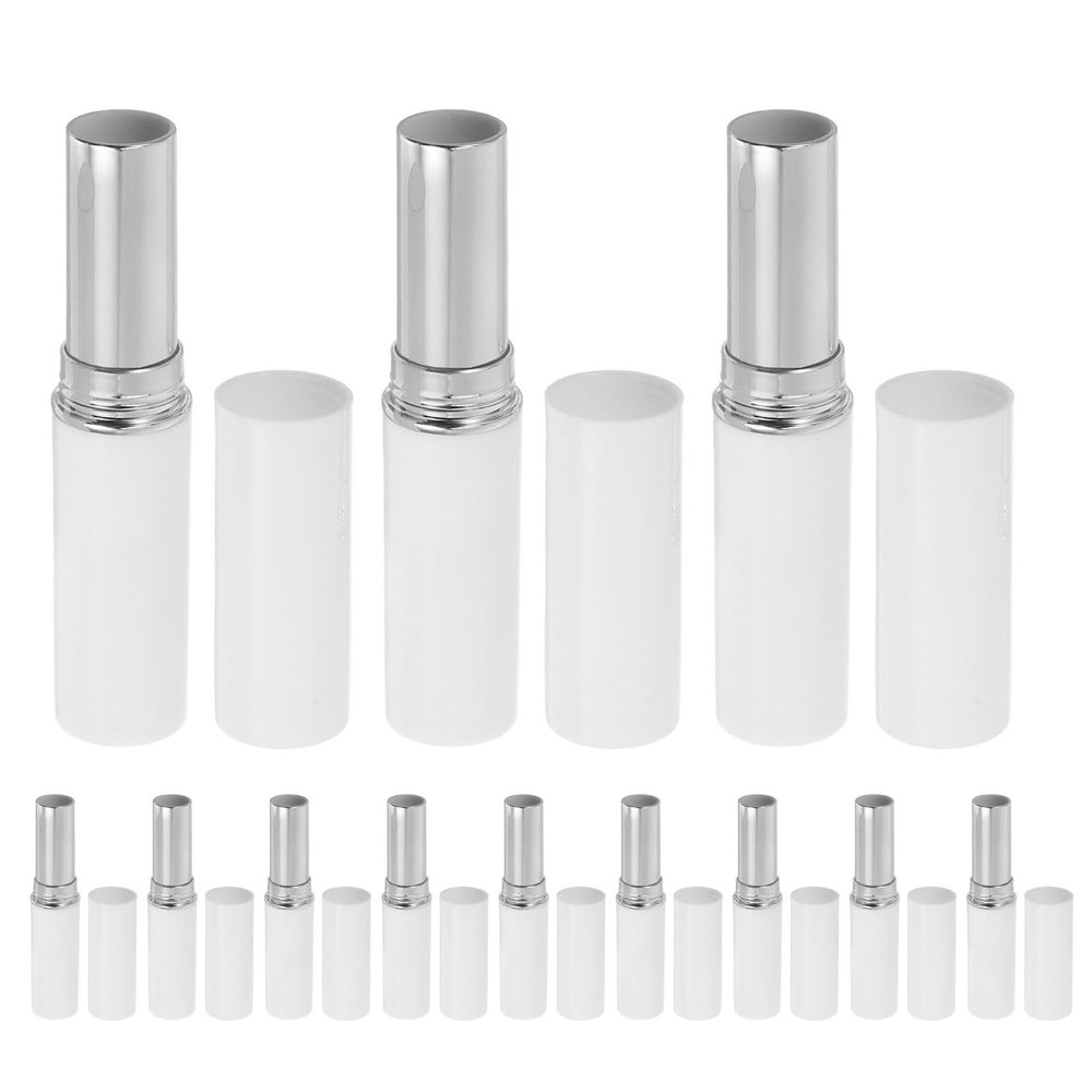 SOESFOUFU 12pcs Empty Lipstick Tubes - Small Empty Slim Lip Balm Tubes - 2.8 G Plastic Refillable Lipstick Containers for Diy Handmade Cosmetic