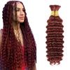 Color 33 Boho Human Hair 22 22 Inch Deep Wave Bulk 33 Braiding Hair Deep Curly Reddish Brown Boho Hair for Braiding Curly Braids view 1
