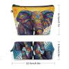 FekiLoot Colorful Elephant Makeup Bag for Travel, Large Capacity Toiletry Bag with Zipper, Leather Cosmetic Organizer Bag, Waterproof Cosmetic Storage Case with Hook, Makeup Case view 2