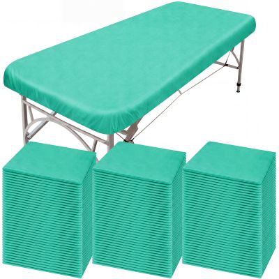 SmoothNovelty 150 Pcs 82 x 35'' Disposable Massage Table Sheets Fitted with Elastic Disposable Massage Bed Covers for Spa Beauty Salon Tattoo Facial Breathable Waterproof Oilproof Non Woven (Green)