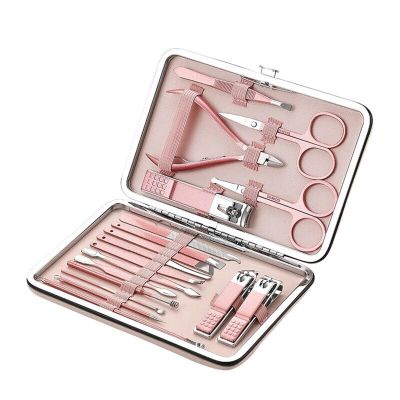 Manicure Kit Manicure Set Household Ear Spoon Scissors for Men Nail Clippers Rose Gold 18piece Diagonal Exfoliating Stainless Steel Travel