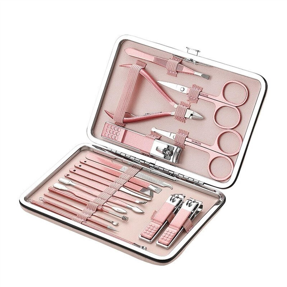 Manicure Kit Manicure Set Household Ear Spoon Scissors for Men Nail Clippers Rose Gold 18piece Diagonal Exfoliating Stainless Steel Travel