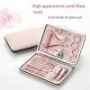 Manicure Kit Manicure Set Household Ear Spoon Scissors for Men Nail Clippers Rose Gold 18piece Diagonal Exfoliating Stainless Steel Travel view 2