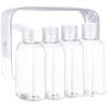 YONGHS Flip Cap Small Plastic Squeeze Bottles Leak Proof Empty Lotion Containers Travel Toiletries for Family 4pcs Transparent One Size view 1