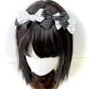 JOLILUNA Y2K Whimsy Twee Polka Dot Bow Headband Accessories Black White Sweet Hair Band (Polka dot) view 2
