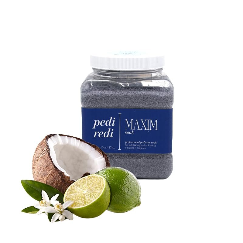 MAXIM Pedi Redi Pedicure Foot Soak Professional Pedicure Spa Salt for Whirlpool Spas & At-Home Footbaths Softens Calluses & Cuticles (13 ounce, Coconut Lime Verbena)