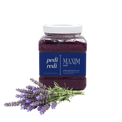MAXIM Pedi Redi Pedicure Foot Soak Professional Pedicure Spa Salt for Whirlpool Spas & At-Home Footbaths Softens Calluses & Cuticles (13 ounce, French Lavender)