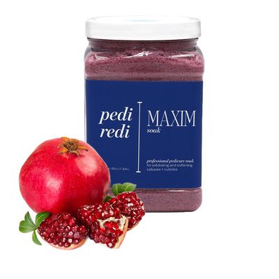 MAXIM Pedi Redi Pedicure Foot Soak Professional Pedicure Spa Salt for Whirlpool Spas & At-Home Footbaths Softens Calluses & Cuticles (65 ounce, Pomegranate)