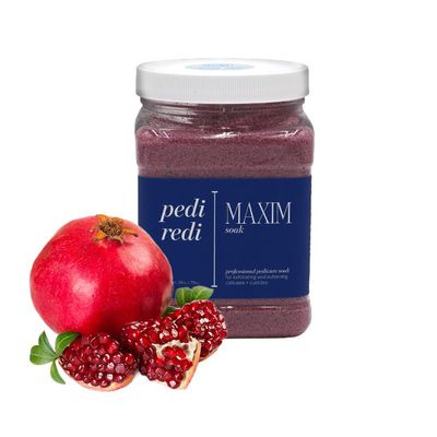 MAXIM Pedi Redi Pedicure Foot Soak Professional Pedicure Spa Salt for Whirlpool Spas & At-Home Footbaths Softens Calluses & Cuticles (28 ounce, Pomegranate)