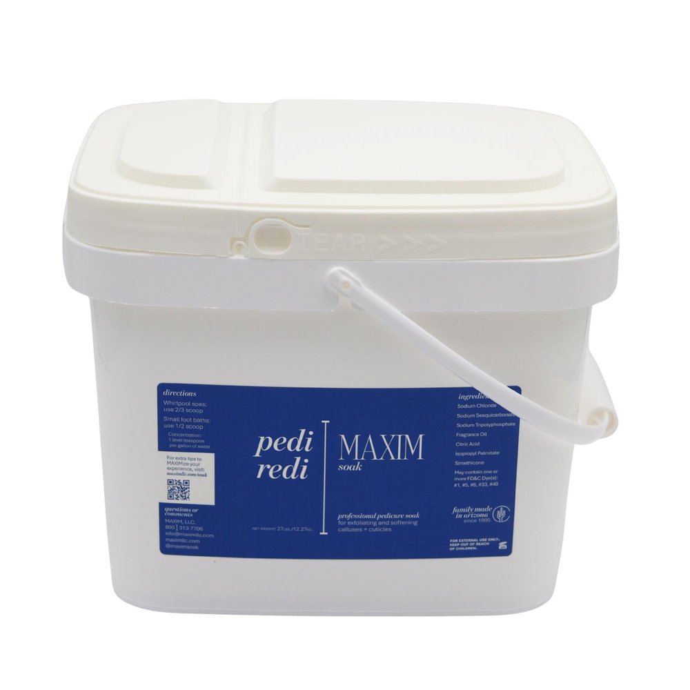 MAXIM Pedi Redi Pedicure Foot Soak Professional Pedicure Spa Salt for Whirlpool Spas & At-Home Footbaths Softens Calluses & Cuticles (27 pound, Unscented (Snow))