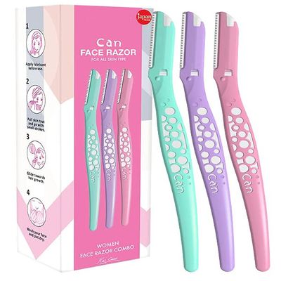 Womens Body Razors Disposable Single-Edge Shaving Razors for Face, Legs, Underarms & Bikini Line, Stainless Steel Blades for Smooth & Safe Hair Removal (Pack of 3)