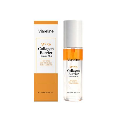 Viareline Deep Collagen Barrier Serum Mist with Vitamin C & Copper Tripeptide-1, Lightweight Hydrating Facial Spray, 3.38 fl oz