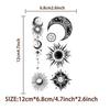10 Sheets 60PCS Sun Moon Temporary Tattoos, Black Boho Celestial Fake Tattoos, Waterproof Skin Safe Sun Moon Star Patterns, Party Favors Teacher Classroom Rewards view 3