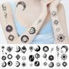 10 Sheets 60PCS Sun Moon Temporary Tattoos, Black Boho Celestial Fake Tattoos, Waterproof Skin Safe Sun Moon Star Patterns, Party Favors Teacher Classroom Rewards view 4