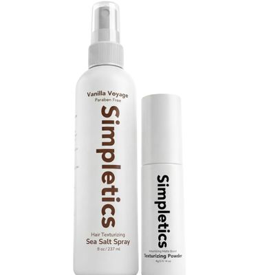 Simpletics Styling Essentials Texture Duo - Sea Salt Spray & Hair Clay Bundle - Texturizing Volume, Strong Hold & Matte Finish - Natural Look Styling System for Men & Women