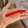 French Amie Long and Skinny Bar Large 4 1/4" Cellulose Acetate Handmade Automatic Hair Clip Barrette with No Slip Sturdy Silver Clasp for Women and Girls, Made in France (Red) view 4