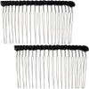 BEIQIYA 2pcs Veil Hair Comb Clips, Ribbon Wrapped Side Combs, Black view 1