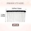 BEIQIYA 2pcs Veil Hair Comb Clips, Ribbon Wrapped Side Combs, Black view 2