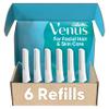 Venus for Facial Hair & Skin Care Exfoliating Dermaplaning Face Razor Handle with 6 Blade Refills view 1