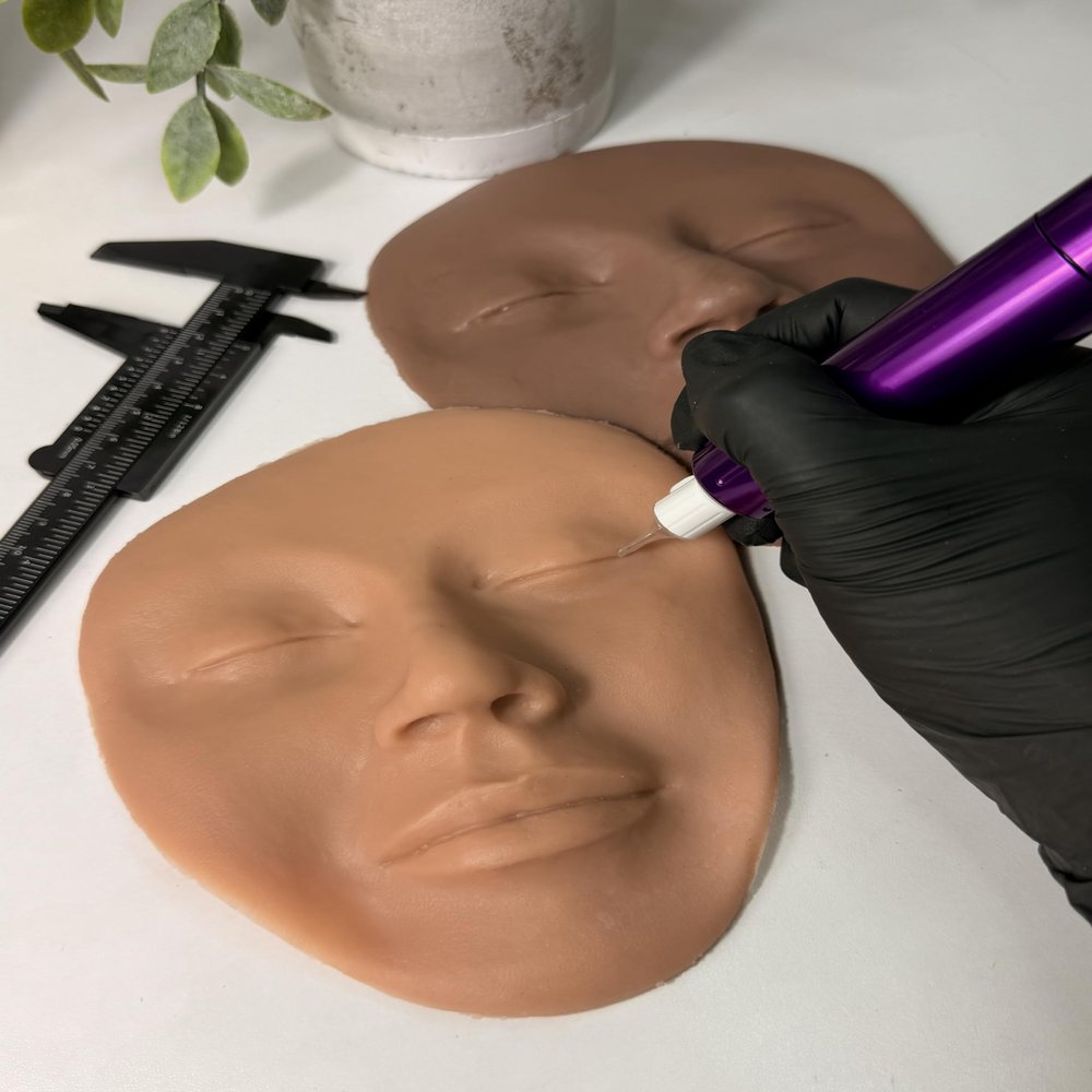 Silicone 3D Realistic Face for Permanent Makeup, Tattoo & Piercing Training (Light/Fair)