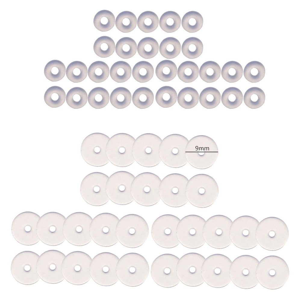 60pcs Silicone Non Pull Piercing Discs, Clear Pads for Bump, 3/5 / 7 / 9mm Earlobe Patches