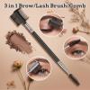 3Pcs Eyelash Brush Separator, Brow Comb & Lash Spoolie Set Professional Eye Makeup Tools with Synthetic Bristles, Black, Precise Eyebrow & Eyelash Grooming Kit view 3