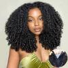 V SHOW Burmese Curly Drawstring V Part Wig Human Hair Glueless 22inch view 1