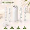 DIKJAK 4-in-1 Detachable Travel Dispenser Bottles Set Foldable Pump Leak-Proof, Carry-On Compliant 30ml/1OZ Refillable Containers for Shampoo Lotion Body Wash with Protective Case view 4
