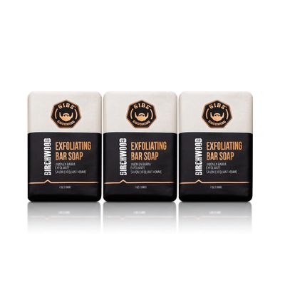 GIBS Birchwood, Exfoliating, Long-Lasting, 7oz Bar Soap (3PACK)