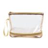 ZJchao Clear Makeup Bag Cosmetic Pouch Toiletry Bag Transparent PVC Travel with Sturdy Zip for Cosmetics Toiletries Toys (Metallic Color) view 1