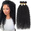 Kinky Curly Human Hair Bundles Curly Bundles Human Hair 14 16 18 Inch Unprocessed Brazilian 1b Human Hair Bundle Natural Black Color view 1