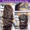 VRBest Chocolate Brown Lace Front Wig Human Hair Body Wave 13x6 HD Lace Front Pre Plucked 4# Colored Brown Wig for Black Women 24 inch view 4
