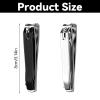 2-Pack Large Nail Clippers, Large Toenail Clippers for Thick Nails, Fingernail and Toenail Trimmer Stainless Steel Nail Clipper Cutter for Men Women, Black & Silver view 2