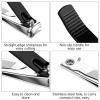 2-Pack Large Nail Clippers, Large Toenail Clippers for Thick Nails, Fingernail and Toenail Trimmer Stainless Steel Nail Clipper Cutter for Men Women, Black & Silver view 3